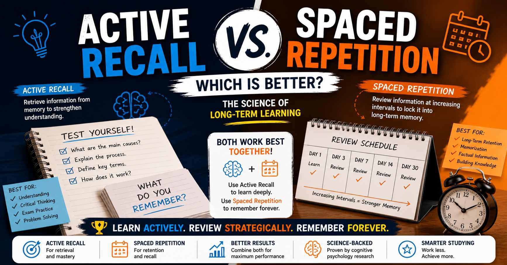 Active Recall vs. Spaced Repetition: Which is Better?